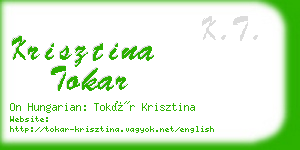 krisztina tokar business card